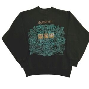 VTG 90s‎ Mammoth Mountain Ski Sweatshirt Size M Black Hanes Classics Carol Konen